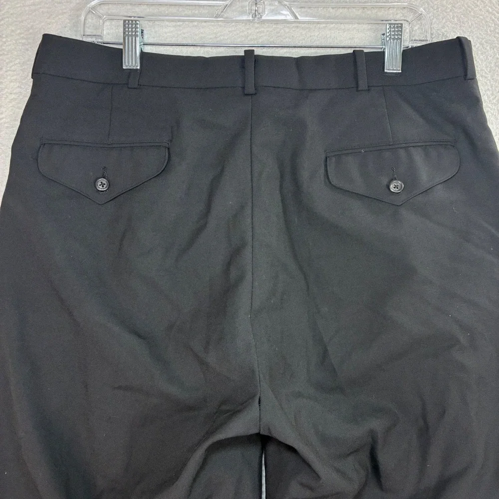 Vintage Polo Ralph Lauren Pleated Dress Pants Men 34x28 Black Cuffed Trousers